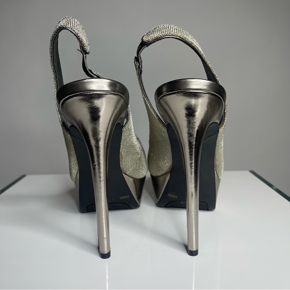 Jessica Simpson Silver Party, Evening, Prom, Formal Platform Stiletto High Heel - Picture 4 of 14